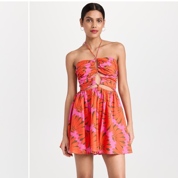 FARM Rio Pink and Orange Floral Mini Dress - Picture 1 of 3